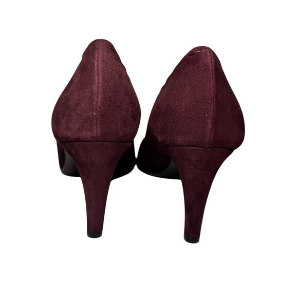 AGL Burgundy Suede Pumps w decorative stitching size 37.5 US/7 Lk Nw!! - Picture 5 of 8